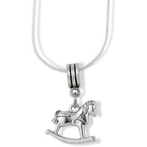 Rocking Horse Realistic Charm Snake Chain Necklace
